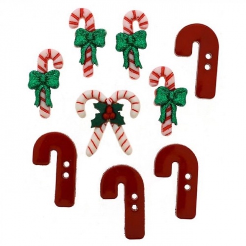 Candy Canes Christmas Buttons