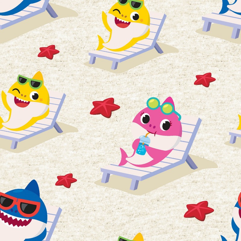 Baby Shark Star Fish Beach Fabric