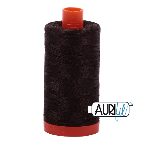 Aurifil 50 1300m 1130 Very Dark Bark Cotton Thread