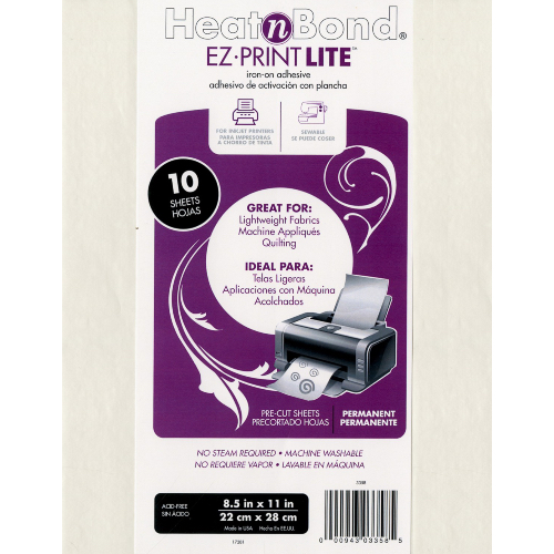 Heat N Bond EZ Print Lite 8.5'' x 11'' x 10 Sheets