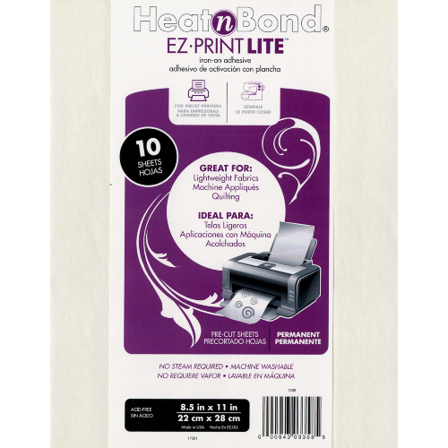 Heat N Bond EZ Print Lite 8.5'' x 11'' x 10 Sheets