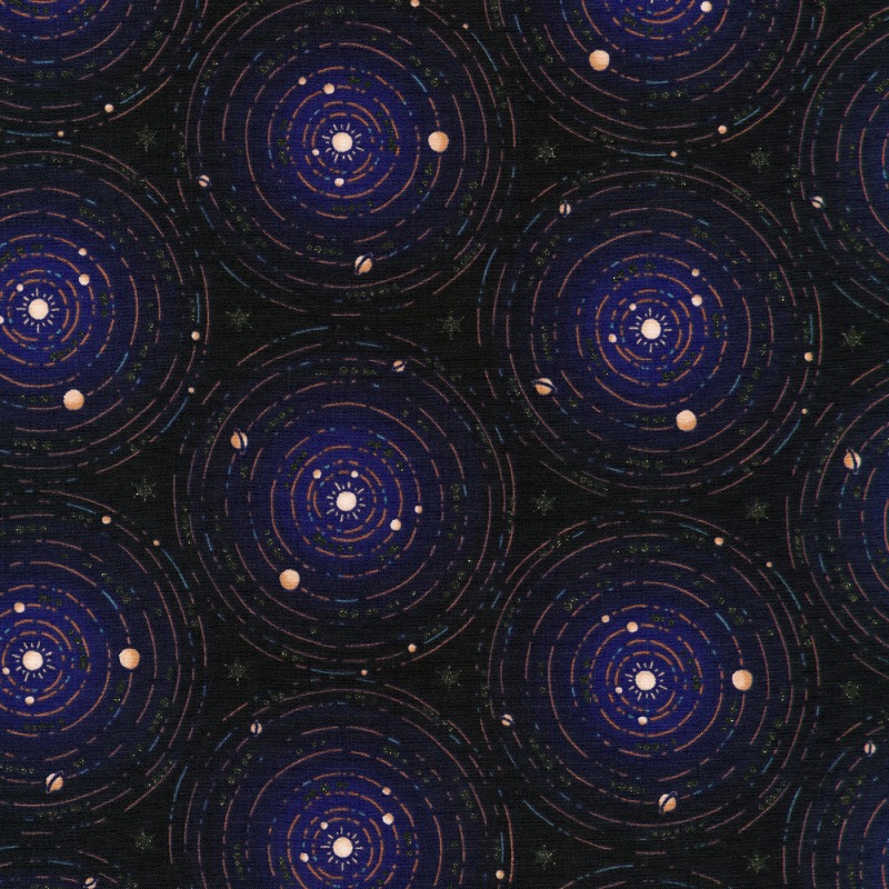 Moonlight Astral Sun Fabric w/Glitter Metallic