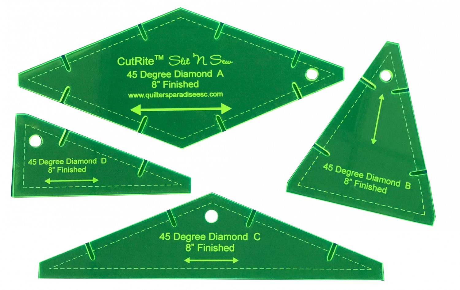 CutRite Slit N Sew 45 Degree Diamond 8 Inch Finished Template