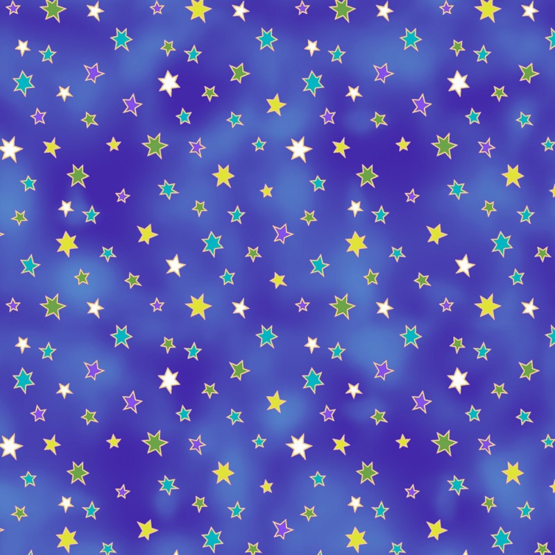 Laurel Burch Celestial Magic Dark Blue Stars Fabric