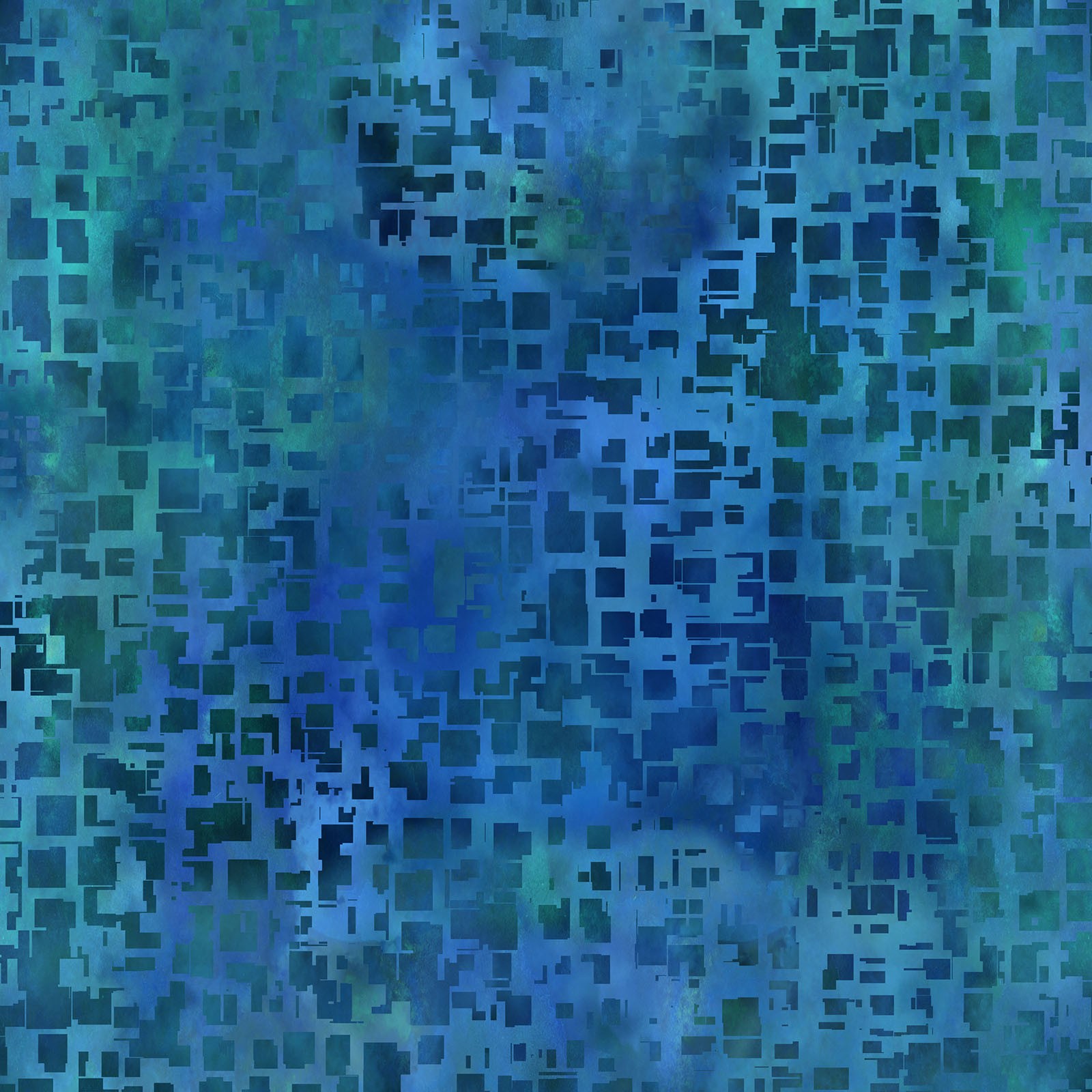 Urban Jungle Blocks Fabric - Blue