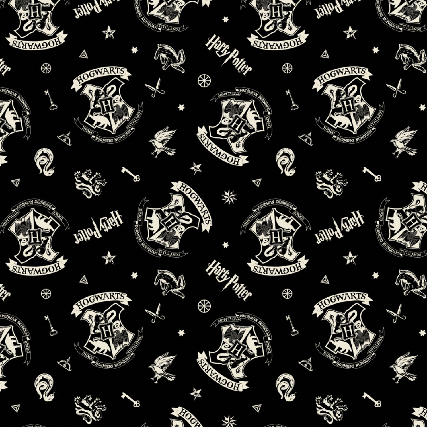 Harry Potter Black Assets Fabric