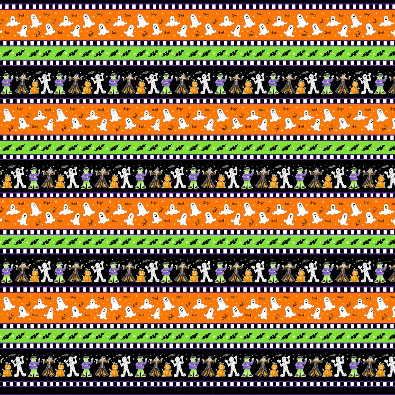 Here We Glow Border Stripe Glow In The Dark Fabric