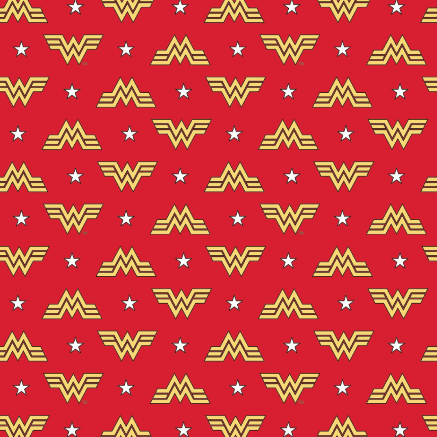 FLANNEL - DC Comics Wonder Woman Logo Flannel Fabric - Red