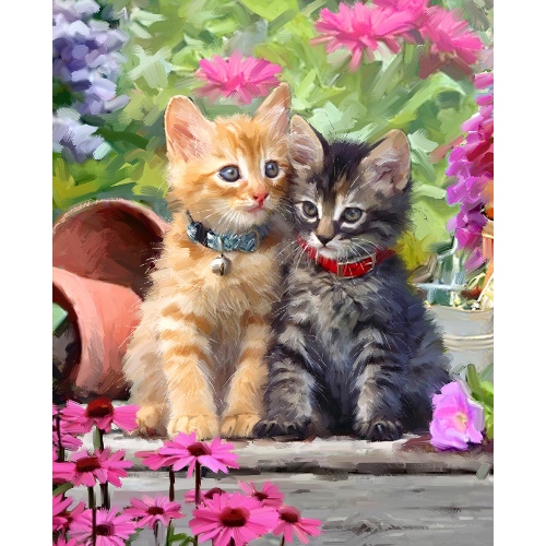 Kittens and Flowers Panel