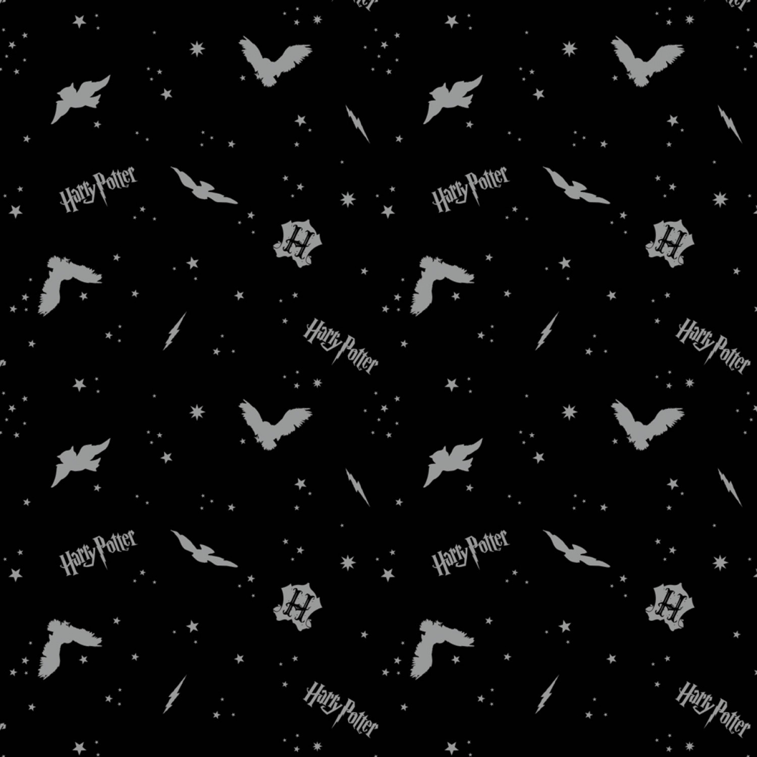 FLANNEL - Harry Potter Black In the Night Sky Assets Fabric