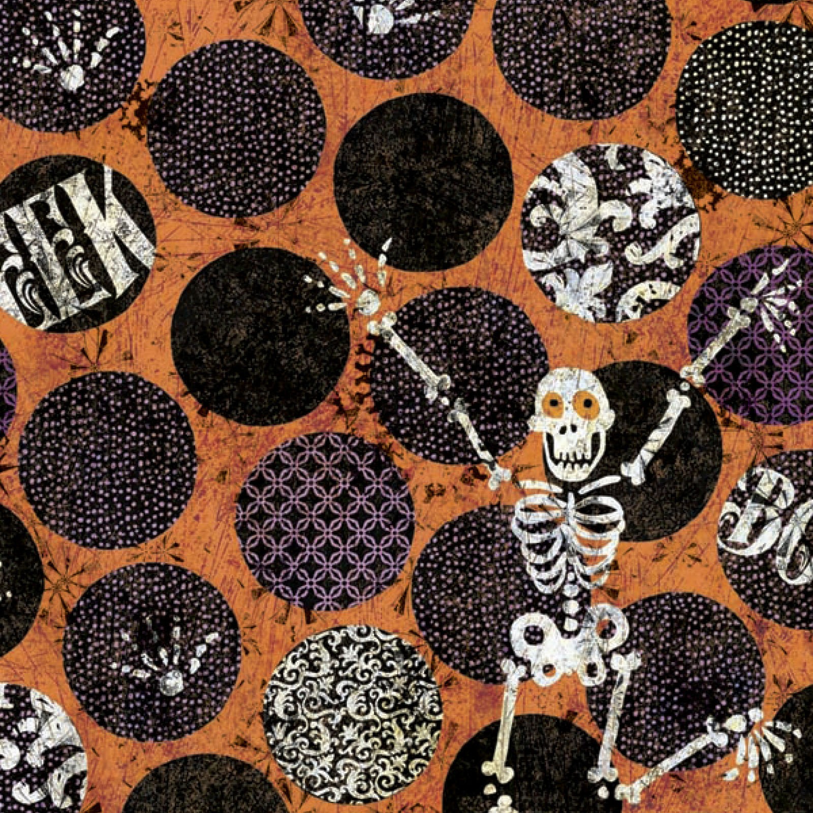 Skeleton Dot Halloween Fabric