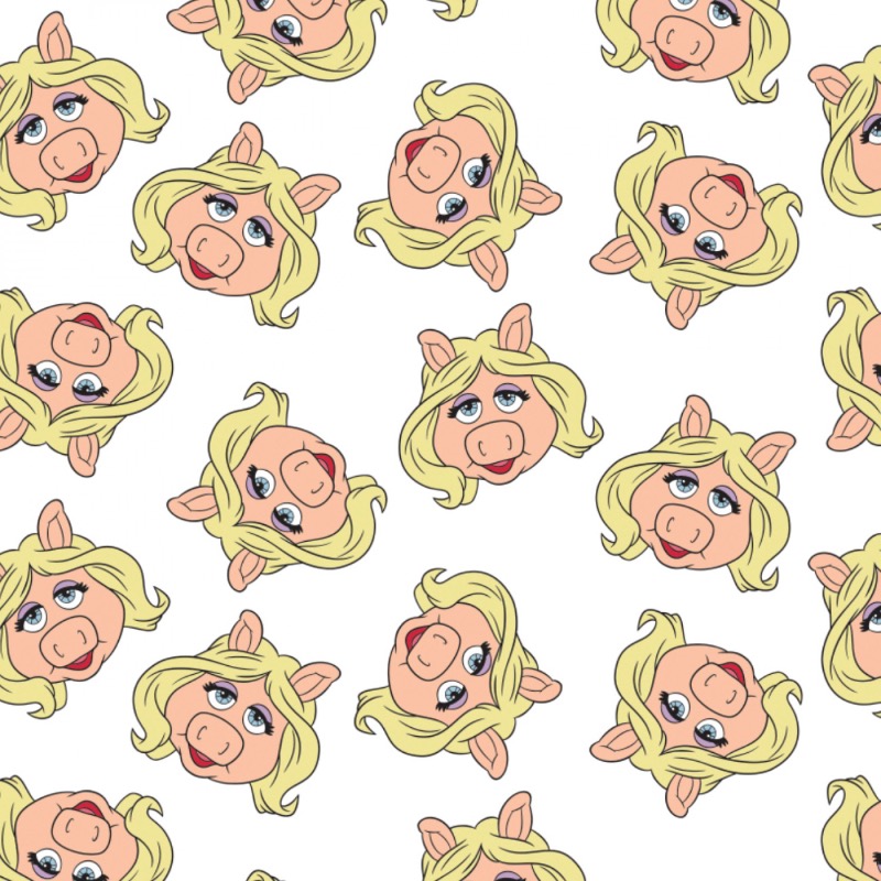 Disney The Muppets Miss Piggy Fabric - White