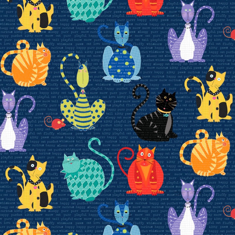 Feline Good Large Cat Fabric