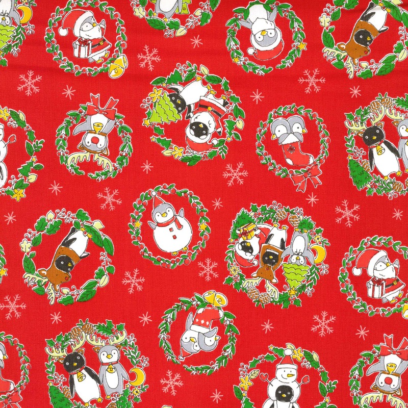 Red Costume Animal Christmas Fabric Cotton Oxford