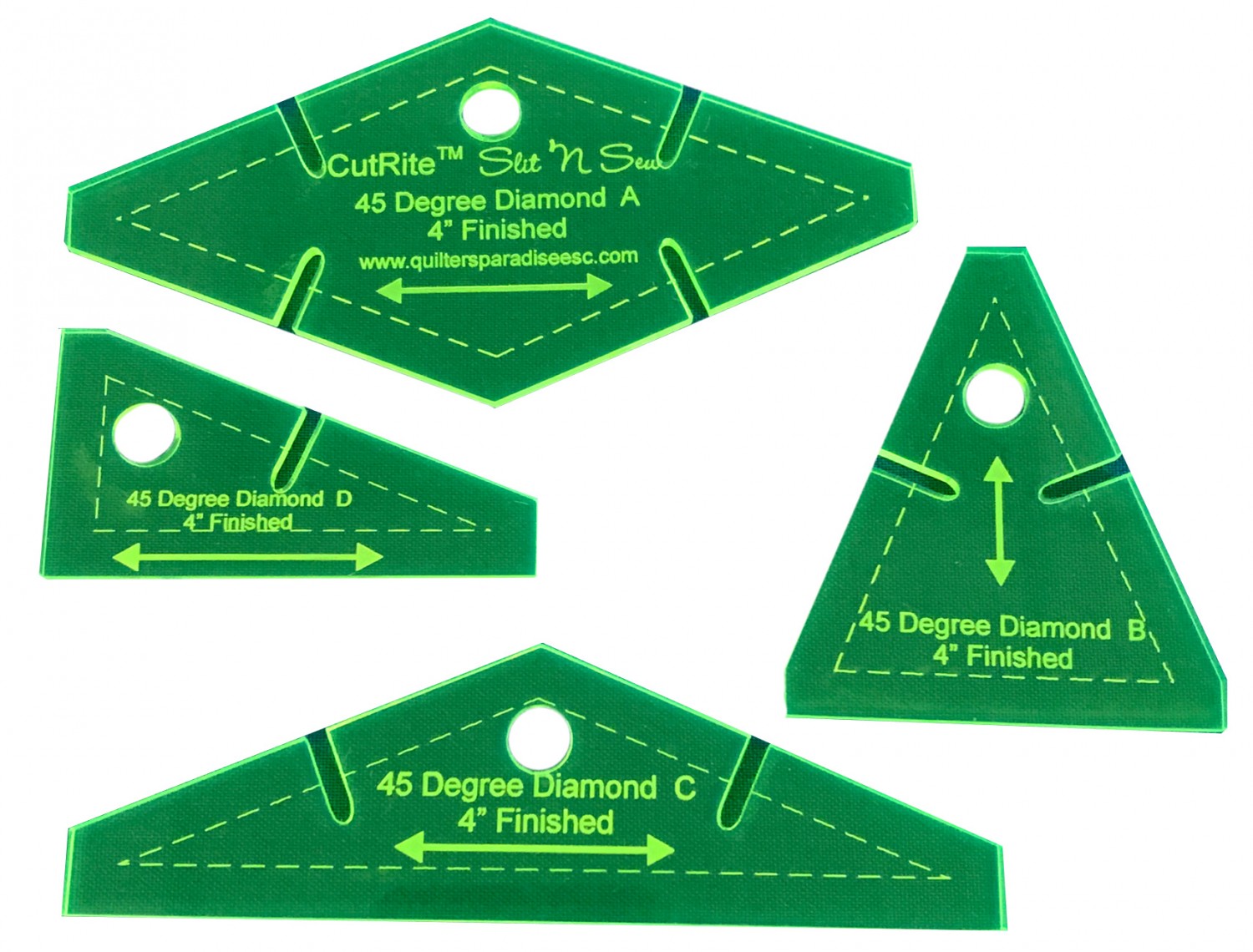 CutRite Slit N Sew 45 Degree Diamond 4 Inch Finished Template