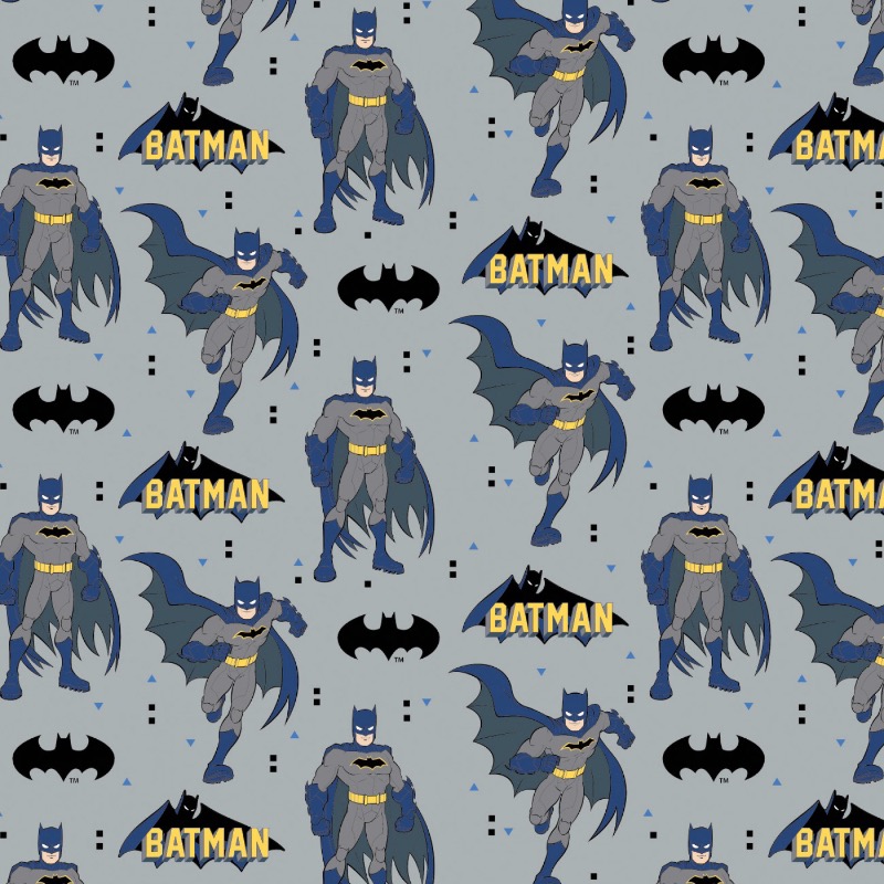 Batman Fabric - Grey