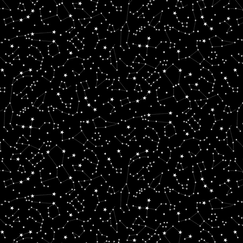 Black Starry Night Constellation Fabric