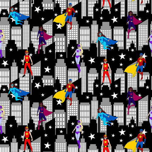 Blank Quilting Superhero City Scene Fabric