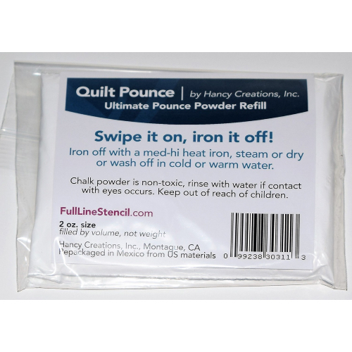 Refill for Ultimate Pounce Powder Pad for Quilt Stencils. White