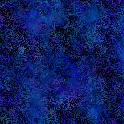 Tapestry Swirl Fabric - Blue