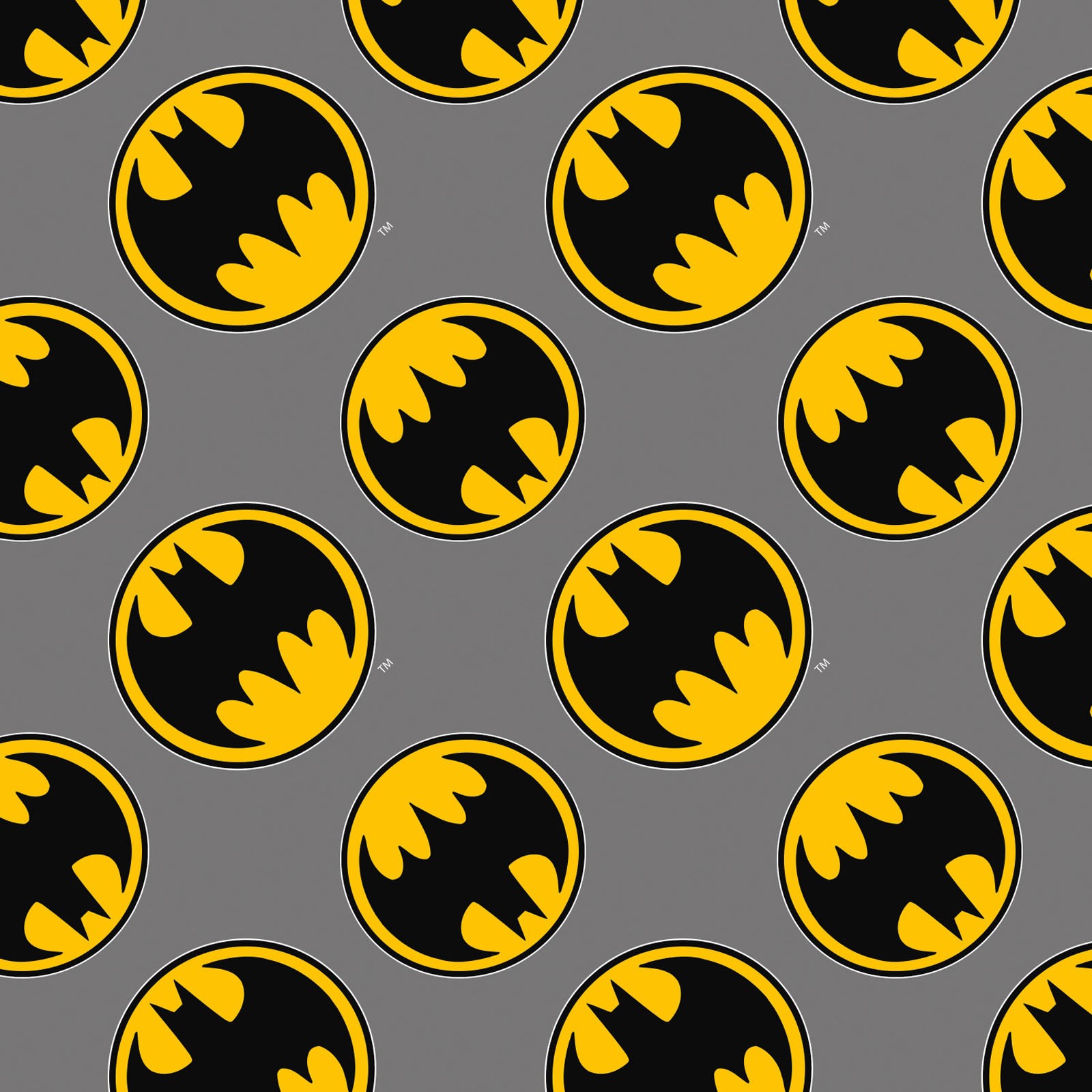 FLANNEL - Batman Logo Fabric - Grey