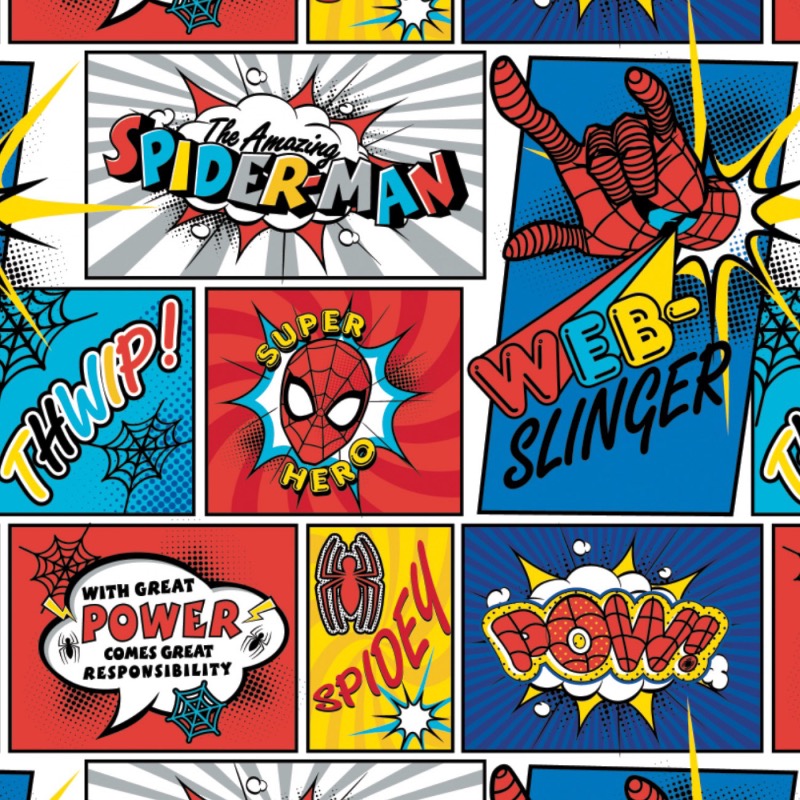 Marvel Kawaii Spider-Man Blocks Fabric