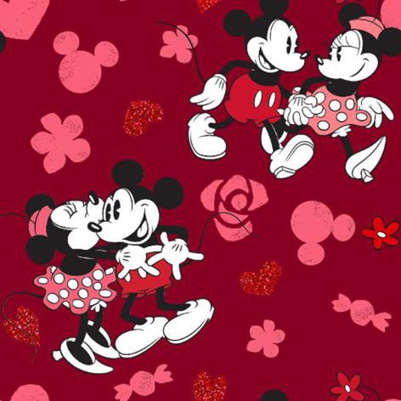 Disney Mickey and Minnie Mouse Love Fabric