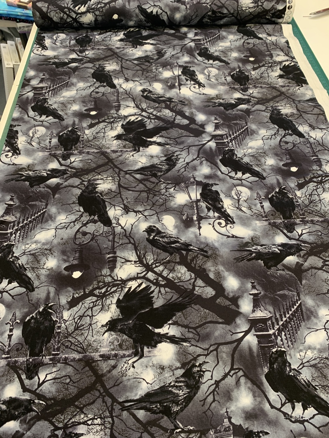 Wicked Fog Black Ravens fabric