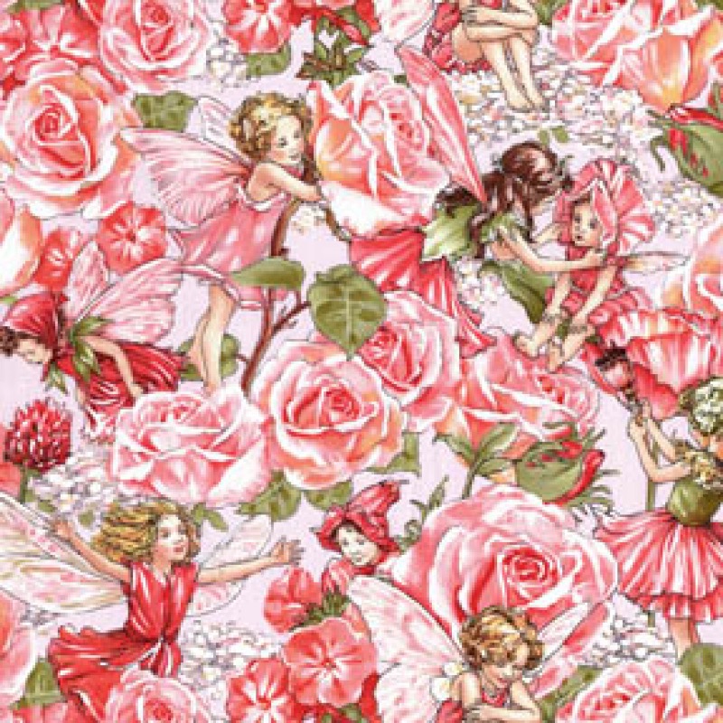 Rose Sweet Garden Flower Fairies Fabric