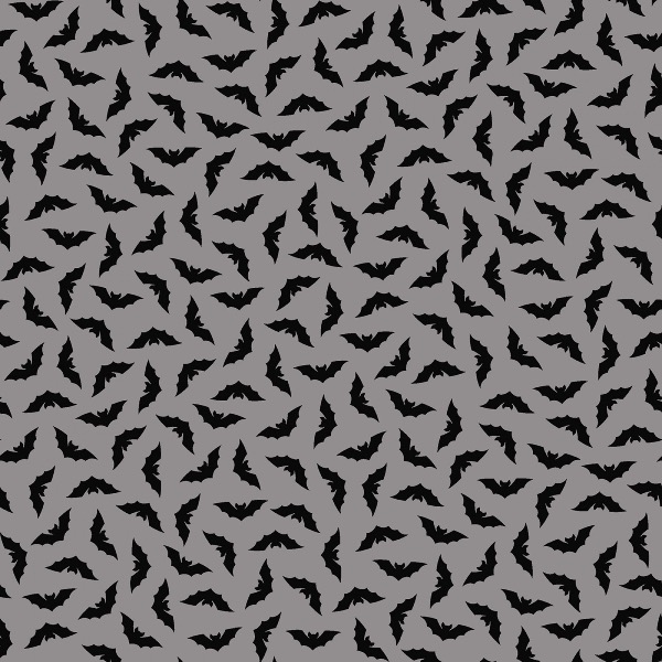 Hometown Halloween Grey Bats Fabric