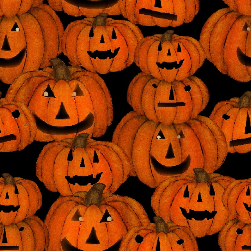 Spooky Night Pumpkins Fabric