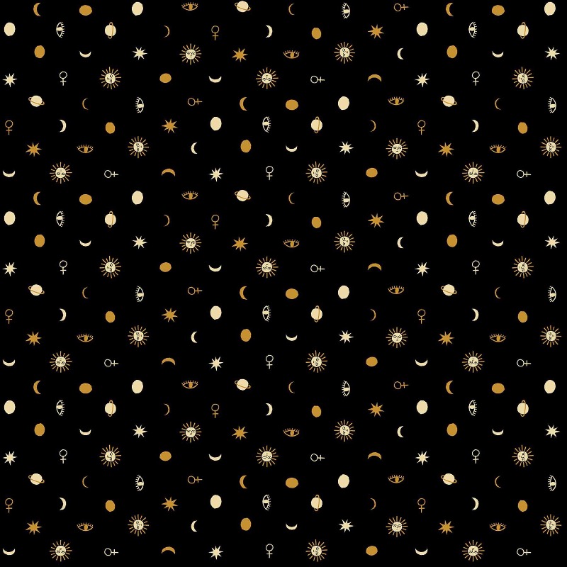 Figo Fabrics Celestial Charms Fabric with Metallic