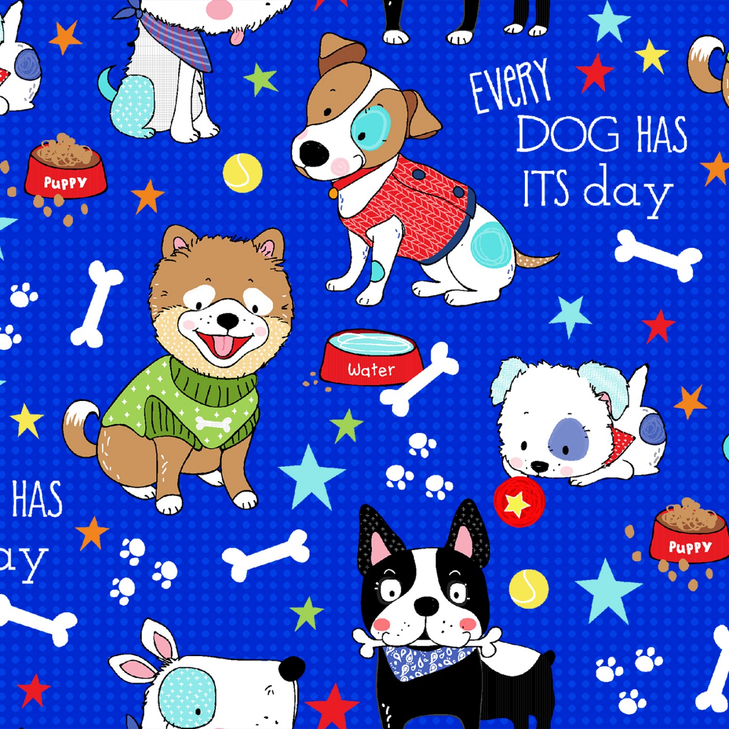 Royal Dog Days Fabric