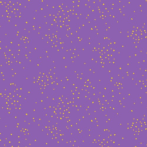 Makower Andover Rainbow Shimmer With Gold Metallic Fabric - Violet