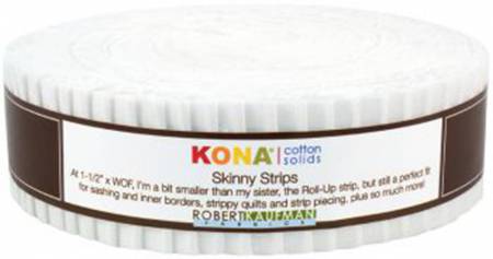 Robert Kaufman Kona Solids White Skinny Strips/ Honey Bun