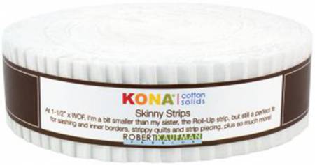 Robert Kaufman Kona Solids White Skinny Strips/ Honey Bun