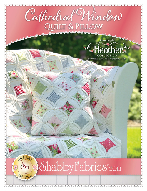 Heather Cathedral Window Quilt and Pillow Pattern