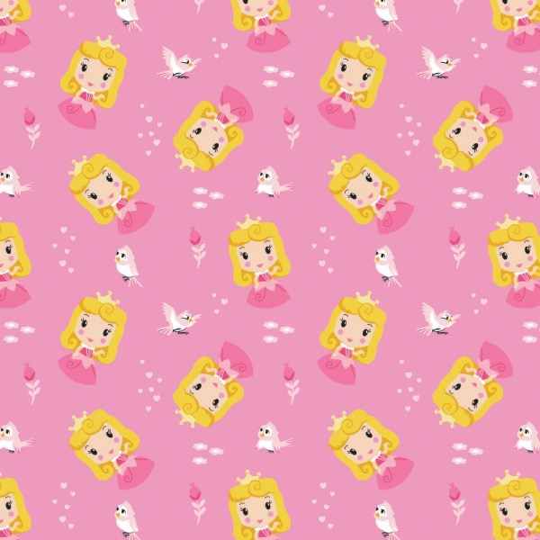 Disney Cute Aurora Toss Kawaii Floral Fabric