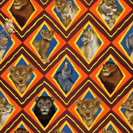 Lion King Character Mosaic Fabric