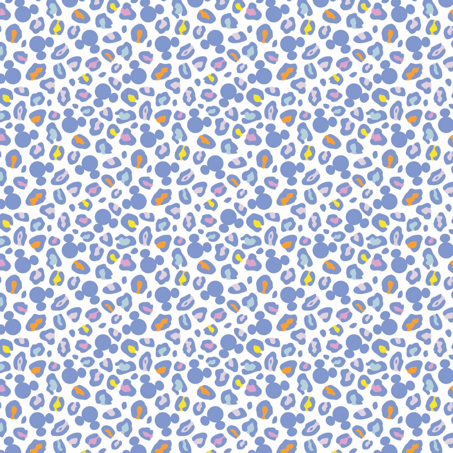 Disney Mickey Mouse Ears Animal Print Fabric - Periwinkle