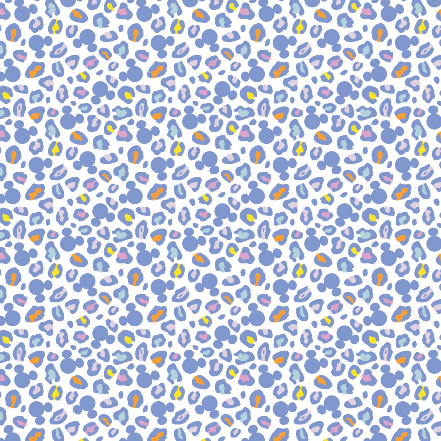 Disney Mickey Mouse Ears Animal Print Fabric - Periwinkle