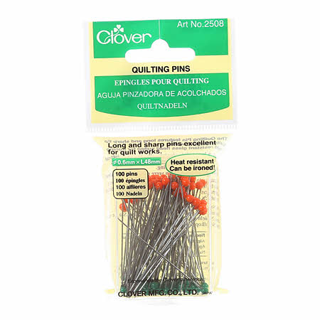 Clover Quilting Glass Head Pins 1 7/16in 100ct
