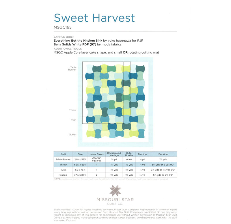 Missouri Star Quilt Company Sweet Harvest Pattern