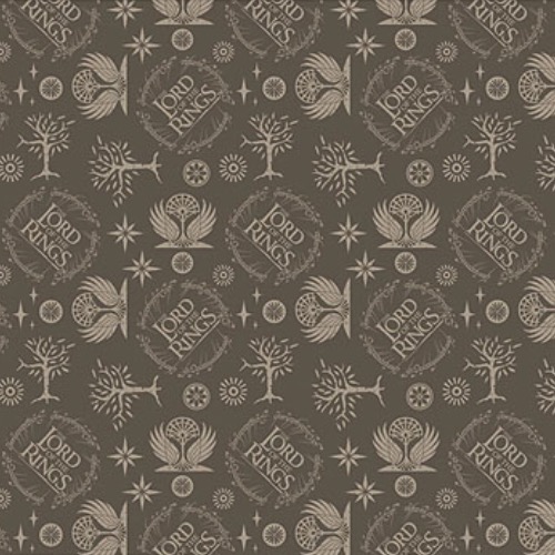 Lord of the Rings Logo Taupe Fabric