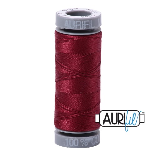 Aurifil 28 100m 2460 Dark Carmine Red Cotton Thread