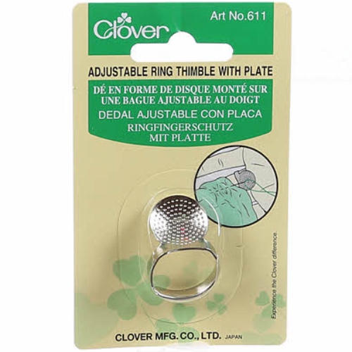 Clover Adjustable Thimble with metal plate