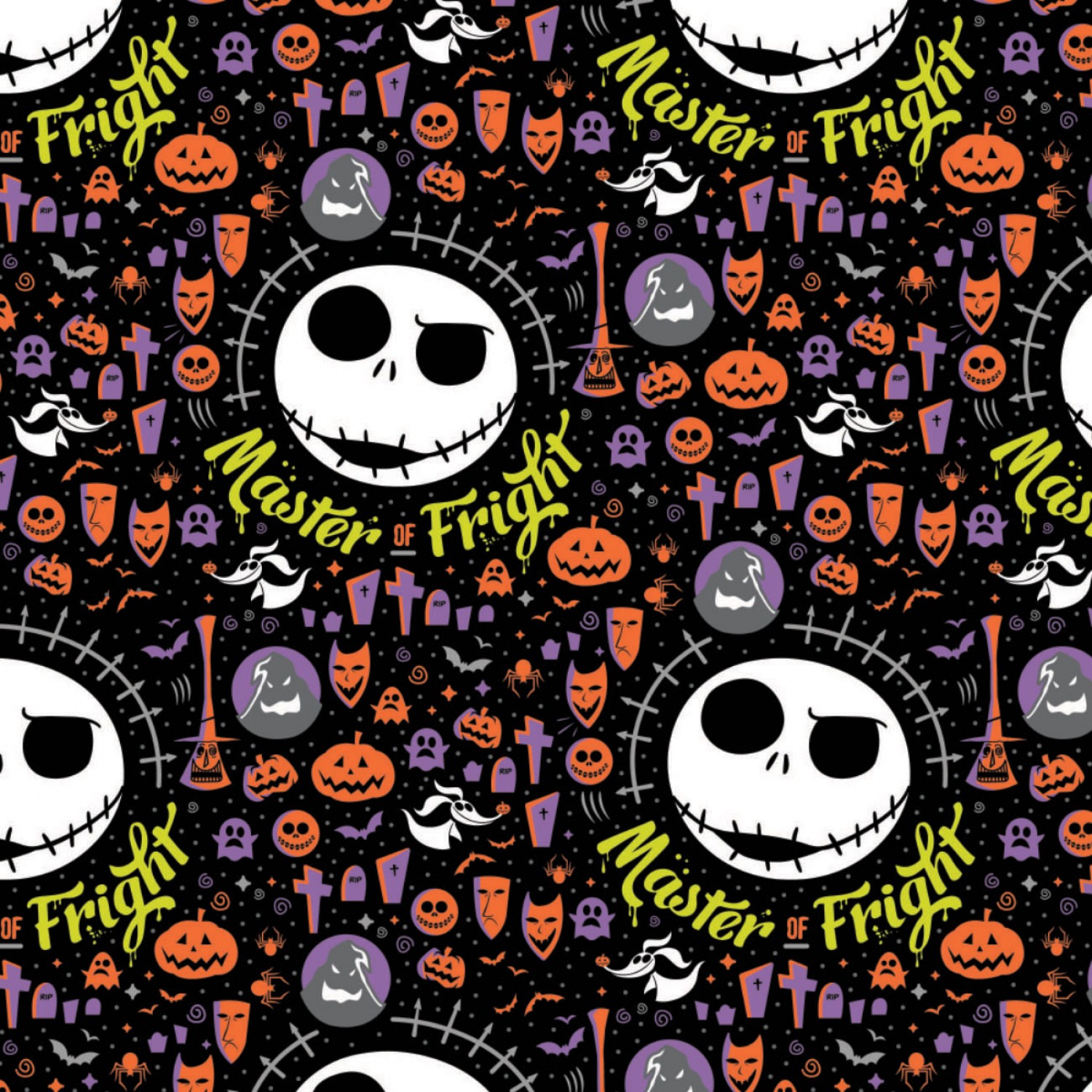 Nightmare Before Christmas Jack Master of Fright Halloween Fabric