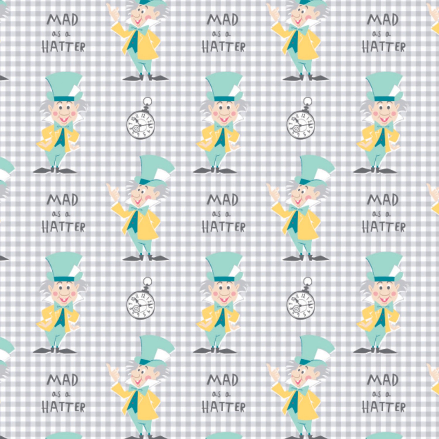 Alice in Wonderland Mad as a Hatter Fabric