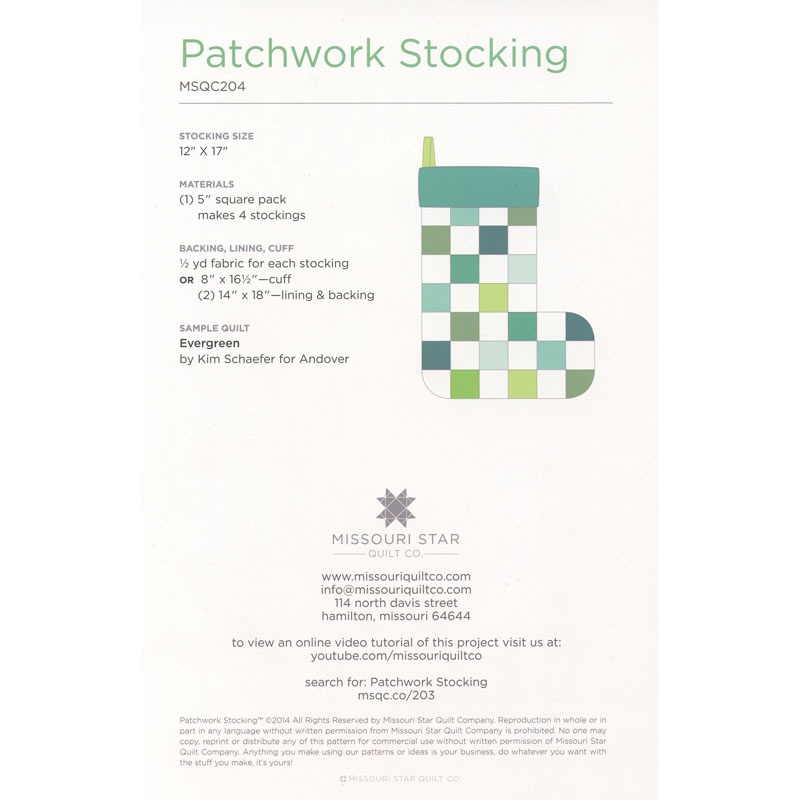 Missouri Star Patchwork Stocking Pattern
