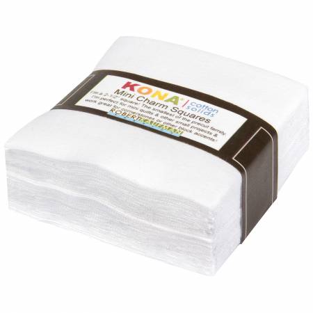 Kona Solids Mini charm pack White